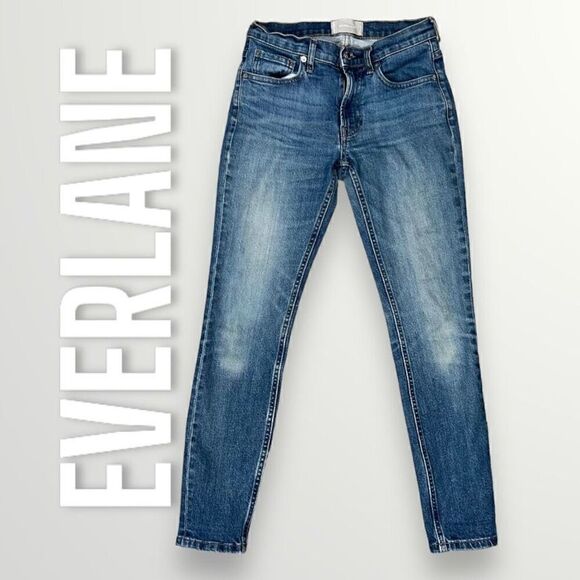 Everlane, Medium Wash Faded Skinny Jeans, Women’s Regular 26 - Picture 1 of 14
